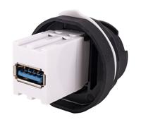 i4couplusb3ip68 AXINDUS Straight, Panel Mount, Socket- Dual Port Type USB 3 Type A Type A IP68 USB Connector