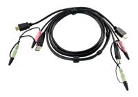 2l-7d02uh Aten Male 3.5mm Audio Jack, HDMI, USB A to Male 3.5mm Audio Jack, HDMI, USB B KVM Cable