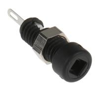 930308100 Hirschmann Test & Measurement Black Female Banana Socket, 2mm Connector, Solder Termination, 6A, 60V dc, Nickel, Tin