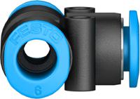 qsmt-6 Festo QSMT Series Tee Tube-to-Tube Adaptor Push In 6 mm, Push In 6 mm to Push In 6 mm, Tube-to-Tube Connection Style,