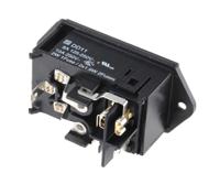 dd1101241110 Schurter 10A, 250 V Male Panel Mount IEC Connector DD11.0124.1110, Quick Connect