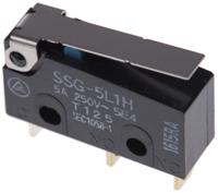 ssg-5l1h Omron Hinge Lever Subminiature Micro Switch, Solder Terminal, 5 A @ 125 V ac, SPDT, IP40