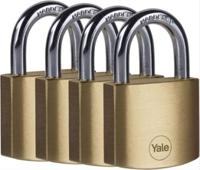 y110b401224 Yale Padlock Brass Padlock, 6.3mm Shackle, 40mm Body