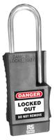 180-6838 RS PRO Black ABS, Steel Safety Lockout Padlocks, 5mm Shackle, 41mm Attachment