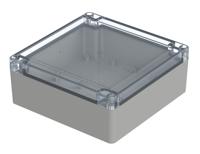 07415156-xm-151506-g-7035 Bopla Euromas X Series Light Grey Polycarbonate Enclosure, IP66, IP68, IK07, Clear Lid, 149.9 x 149.9 x 60mm