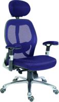 221-6338 RS PRO Blue Fabric Executive Chair, 150kg Weight Capacity