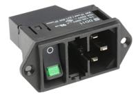 dd1101141111 Schurter C14 Panel Mount IEC Connector Male, 10A, 250 V, Fuse Size 5 x 20mm