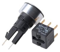 a1pca1x220j103 APEM Illuminated Push Button Switch, Latching, Panel Mount, 22mm Cutout, DPDT, Red LED, 250V ac, IP65