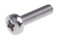 190-579 RS PRO Pozi M5 Pan A4 316 Stainless Steel Machine Screws DIN 7985 x 20.0mm