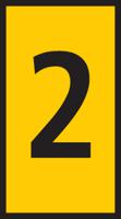 561-01624-wic1-2-pa66-ye HellermannTyton WIC1 Cable Markers, Yellow, Pre-printed "2", 2 → 2.8mm Cable, 561-01624 WIC1-2-PA66-YE