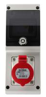 6321617-r Scame, DOMINO IP44 Red Wall Mount 3P + N + E RCD Industrial Power Connector Socket, Rated At 16A, 415 V