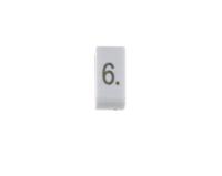 531-07857-hobs85-pvc-wh HellermannTyton HODS85 Slide On Cable Markers, Black on White, Pre-printed "6", 1.8 → 6.3mm Cable, 531-07857