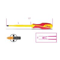 1272mqf-1x45x80 BETA Insulated Screwdriver, PH1 Tip, 80 mm Blade, VDE/1000V, 187 mm Overall