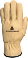 fib49-t10 Delta Plus FIB49 Beige Leather Work Gloves, Size 10, Uncoated Coating