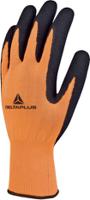 vv733or08 Delta Plus APOLLON VV733 Black, Orange Polyester Work Gloves, Size 8, Latex Coating