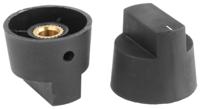 466-5005 RS PRO 28mm Black Potentiometer Knob for 6.4mm Shaft