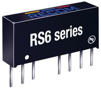 rs6-2433s Recom RS6 DC-DC Converter, 3.3V dc/ 1.3A Output, 18 → 36 V dc Input, 6W, Through Hole, +75°C Max Temp -40°C Min