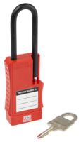 175-1186 RS PRO Red 1-Lock ABS, Steel, PVC Safety Lockout Padlocks, 6mm Shackle, 60mm Attachment