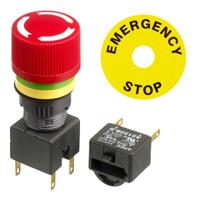 a01es-da0154b-da01yl1 APEM A01ES-D Series Twist Release Emergency Stop Push Button, Panel Mount, 16mm Cutout, 2NC, IP40, IP65