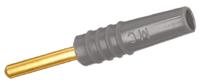 222609-28 Staubli Grey Male Test Plug, 2mm Connector, Solder Termination, 10A, 30 V, 60V dc, Gold Plating