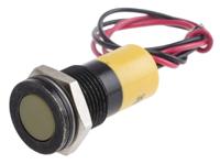 703-9008 RS PRO Yellow Panel Mount Indicator, 24V dc, 14mm Mounting Hole Size, Lead Wires Termination, IP67