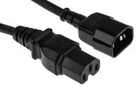123-0953 RS PRO Straight IEC C15 Socket to Straight IEC C14 Plug Power Cord, 3m