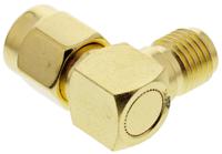 j01154a0021 Telegartner Right Angle 50Ω RF Adapter SMA Plug to SMA Socket 12.4GHz