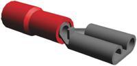 640911-1 TE Connectivity PIDG FASTON .205 Red Insulated Female Spade Connector, Receptacle, 5.21 x 0.81mm Tab Size, 0.3mm² to