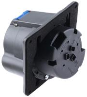 0-520-02 Legrand HYPRA Series, IP44, IP45 Blue Panel Mount 2P+E Right Angle Industrial Power Socket, Rated At 16A