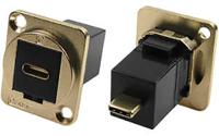 203-5579 RS PRO Straight, Panel Mount, Female to Male- Single Port Type C IP40 Feedthrough USB Connector