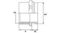 rnd-465-00416 RND Cable Gland Adaptor, M16 Exterior Thread, M12 Interior Thread, Nickel Plated Brass, RND 465 Series