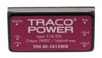 ten-40-2415wir TRACOPOWER TEN 40WIR DC-DC Converter, 24V dc/ 1.67A Output, 9 → 36 V dc Input, 40W, Through Hole, +85°C Max Temp