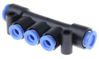 km13-06-08-3 SMC KM 3 Outlet Manifold Push In 8 mm Push In 6 mm