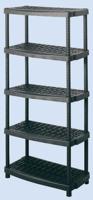 417-6303 RS PRO Black 5 Shelf PP Shelving System, 1887mm x 930mm, 453mm, 70kg Load