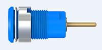 233010-23 Staubli Blue Female Banana Socket, 4 mm Connector, 24A, 1000V, Gold Plating