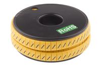 812-1199 RS PRO Slide On Cable Markers, Black on Yellow, Pre-printed "/", 3.5 → 7mm Cable