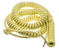 73220129 Lapp ÖLFLEX Coiled 1 mm² 3 Core Power Cable, Yellow Polyurethane PUR, 1m