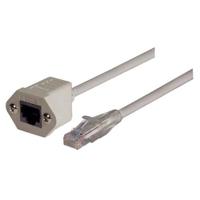 trdc5extf-3 L-ComTRD, 3ft Cat5e, Grey RJ45 to Female RJ45 Male, Unshielded Unshielded, Terminated PVC Sheath