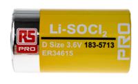 183-5713 RS PRO 3.6V Lithium Thionyl Chloride D Battery