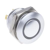 175-8572 RS PRO Illuminated Push Button Switch, Momentary, Panel Mount, 16mm Cutout, SPST, Blue LED, 36V dc, IP67