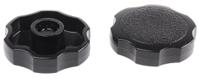 771-718 RS PRO Black Multiple Lobes Clamping Knob, M6, Unthreaded Hole
