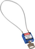 compact-cable-padlock-blue-40cm-kd Brady Blue 1-Lock Rugged Reinforced Nylon Body with Sheathed Steel Cable Keyed Padlocks & Safety Padlocks, 4.7mm Shackle