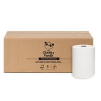 handtwrl6 The Cheeky Panda Ltd HANDTWRL6 Rolled White Paper Towel, 200mm, 2-Ply, 6 Per Roll Sheets