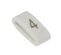 531-07855-hobs85-pvc-wh HellermannTyton HODS85 Slide On Cable Markers, Black on White, Pre-printed "4", 1.8 → 6.3mm Cable, 531-07855
