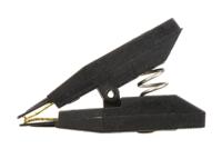 bu-75k Mueller Electric Black Kelvin Clip, 10A, 7.9mm Jaw Opening, Gold Plating