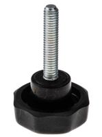 686-109 RS PRO Black Multiple Lobes Clamping Knob, M6, Threaded Stud