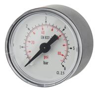 405-5537 RS PRO R 1/8 Analogue Pressure Gauge 6bar Back Entry 40mm Outside Diameter