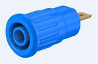 233120-23 Staubli Blue Female Banana Socket, 4 mm Connector, Press Fit Termination, 24A, 1000V, Gold Plating