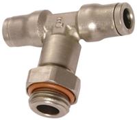 3698-04-10 Legris LF3600 Series Tee Threaded Adaptor, Push In 4 mm to Push In 4 mm, Threaded-to-Tube Connection Style