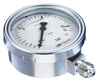 mex3d21b22 Bourdon G 1/4 Analogue Pressure Gauge 10bar Bottom Entry 63mm Outside Diameter, With RS Calibration